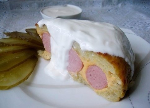 Картофельная запеканка с сосисками и сыром (в мультиварке)
