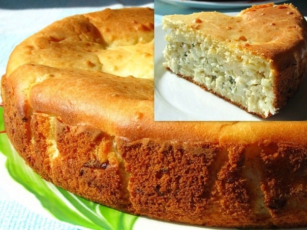 Пирог с рыбой и колбасным сыром.