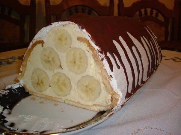 Торт из печенья "Банановый".
