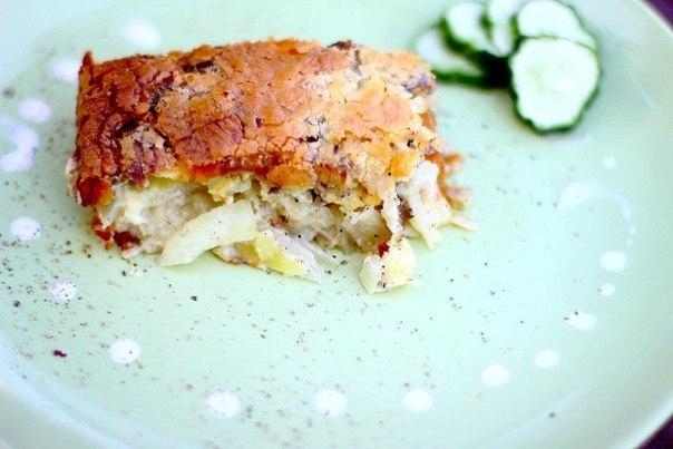 Бюджетная картофельная запеканка с сайрой Бюджетная картофельная запеканка с сайрой