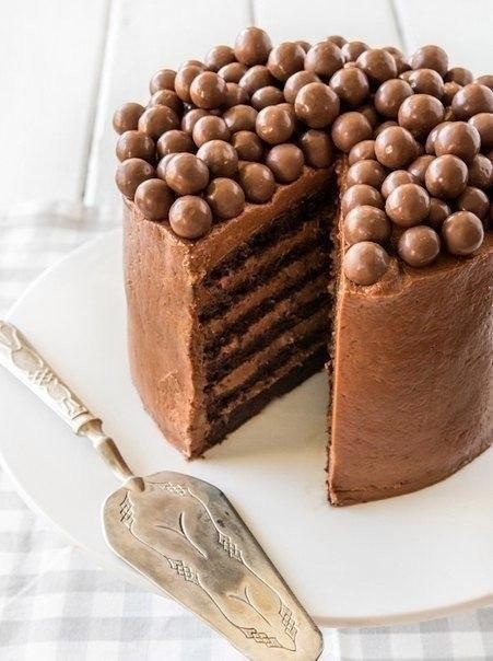 Шоколадный торт-мусс с шоколадным фундуком.