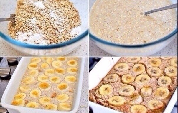 Полезный десерт: овсяная запеканка с бананами