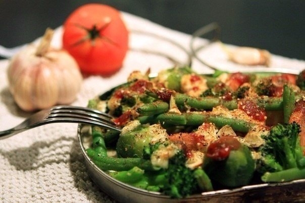 Овощи, запеченные с творогом