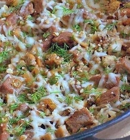 Жульен из телятины в йогурте