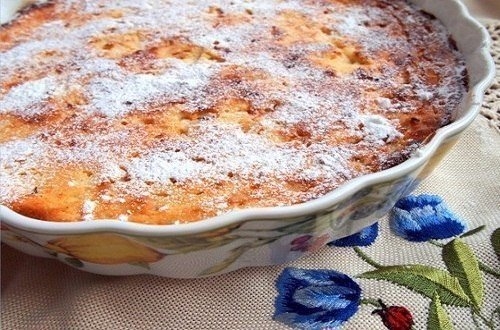 ТВОРОЖНАЯ ЗАПЕКАНКА С ЯБЛОКАМ.