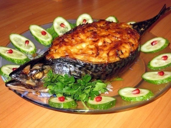 Скумбрия, запеченная в духовке "Лодочка"