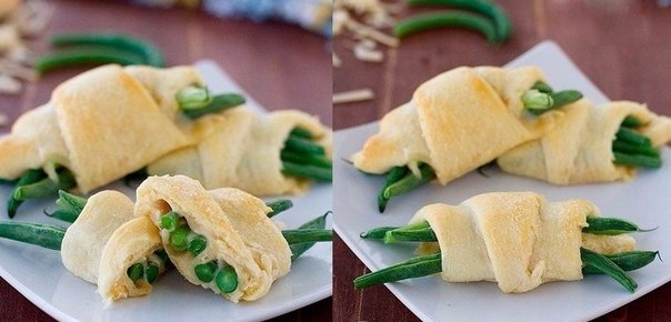 Узелки со стручковой фасолью и сыром гауда