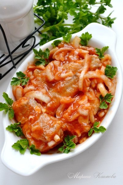 Рыба маринованная в томатном соусе (холодная закуска)