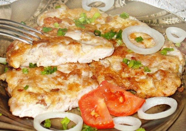 Шницель из куриной грудки в сухариках