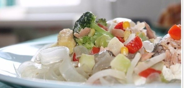 ЛАПША С ОВОЩАМИ И ГОРБУШЕЙ