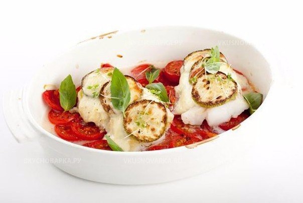 Полезная вкуснятина: Треска под цукини.