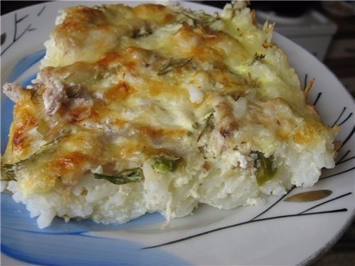 ЗАПЕКАНКА С РИСОМ И ГРИБАМИ