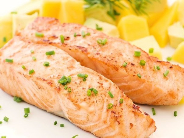 Сёмга на пару с грибным соусом