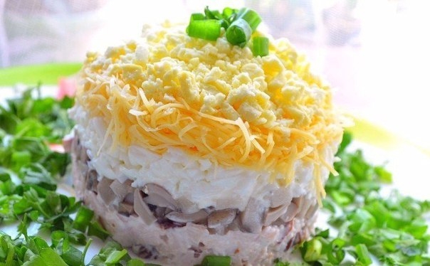 Потрясающий грибной салат для вашего застолья! Рецепт совершенно прост!