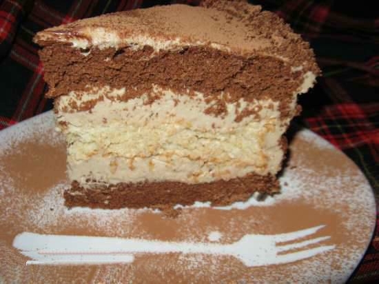 Торт шоколадно-кунжутный с халвовым кремом