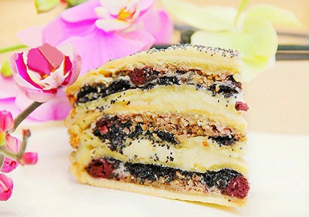 Вкуснейший торт "Наполеон" с фруктово-маковой начинкой