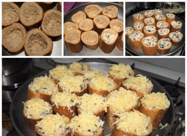 Если хочется жюльен, а кокотниц в доме нет, к вам на помощь придет обыкновенный багет! Жюльен со съе