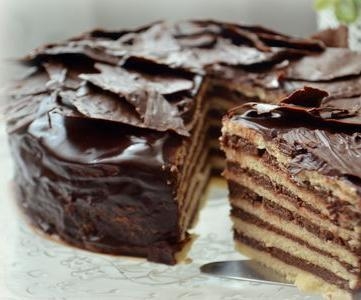 Песочный торт с шоколадным пудинговым кремом