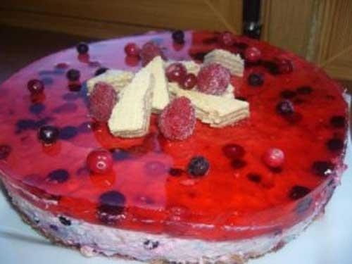 Рецепт низкокалорийного йогуртового торта с вишневым желе