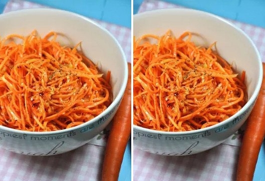 морковь по корейски в домашних условиях и перепробовала не один рецепт. Иногда лучше то, что проще и этот рецепт тому доказательство. Вам понадобится минут 10 свободного времени и вкусная, свежая, ароматная морковка по корейски будет готова.