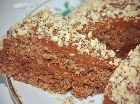 Ореховый торт пятиминутка без муки и масла.