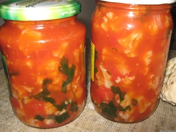Цветная капуста в томатно-луковом соусе