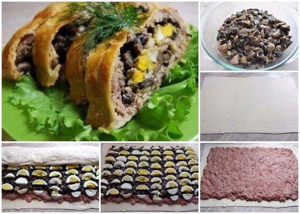 Невероятно вкусный пирог с мясом и грибами в оригинальной подаче! Попробуйте!