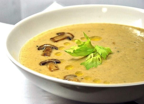 Суп-пюре с белыми грибами и шампиньонами