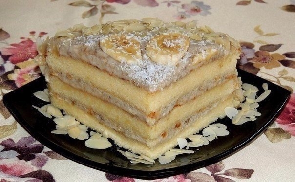 Бананы люблю - страсть! Кладу в любую выпечку! Вот и тортик с бананом получается отличный!