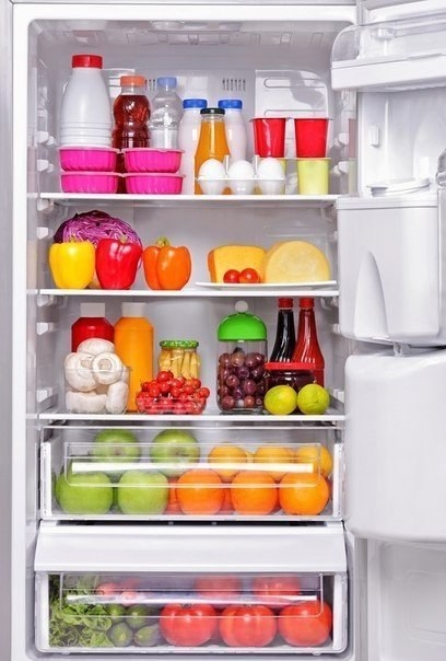 Правильное хранение продуктов в холодильнике.