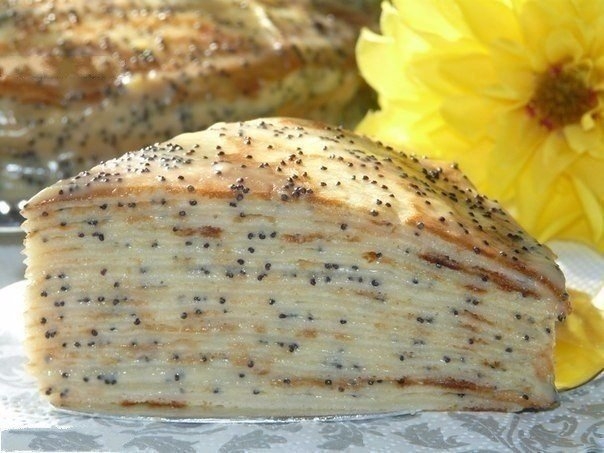 Блинный торт "Маковка" с заварным кремом
