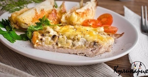 Мясо с грибами по-купечески Мясо с грибами по-купечески