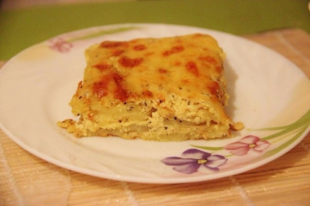 Нежная картофельная запеканка гауранга с адыгейским сыром Нежная картофельная запеканка гауранга с адыгейским сыром